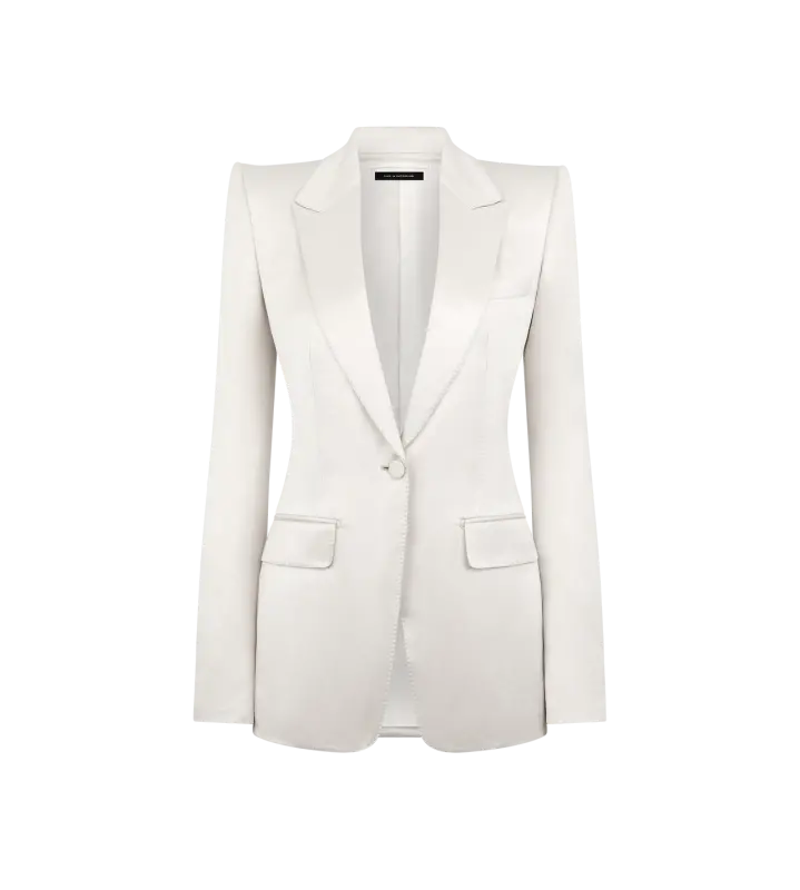 WASHED COTTON SILK BLEND DUCHESSE SINGLE BREASTED JACKET PINK BEIGE online